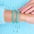Blaugrün | Silber | Cheshire Glas Doppel Makramee Armband